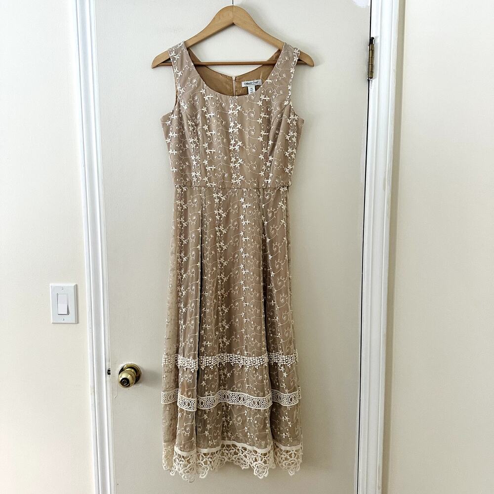 Coldwater Creek Lace Crochet Maxi Dress Sz 6P